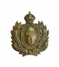 18th Royal Hussars Yeomanry Cap Badge Brass Metal