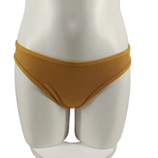 Beach Resort Women Swim Bottom SMALL(4-6) Yellow Ochre Ribbed