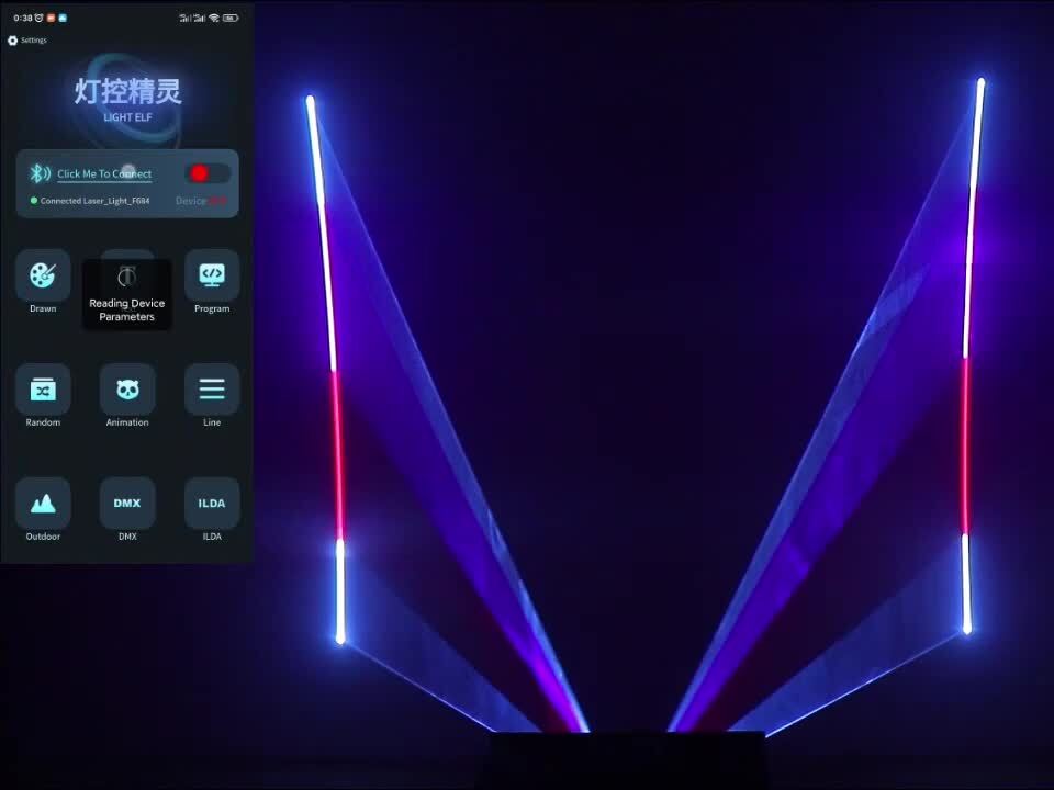 IOS Android App Edit Remote 5W RGB iLDA DMX DJ Show Stage