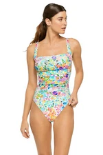 Johnny Was Women's Ruched One-Piece Swimsuit, Wild Bloom