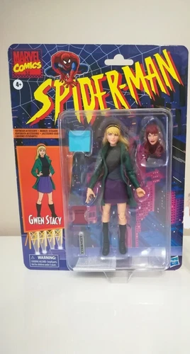 Gwen Stacy marvel legends retro vintage hasbro spider-man tas blister aperto