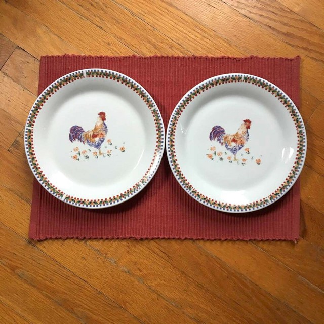 Set of Two Every Day Gibson China Plates with Rooster Design eBay