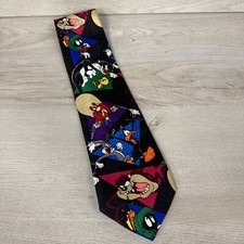 LOONEY TUNES MANIA Vintage 1990 s Neck Tie Bugs Bunny Tasmania Devil Daffy Duck