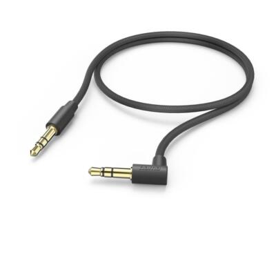 HAMA 3,5 mm Aux-Kabel 0,5m Schwarz 90° Winkelstecker - Verbindet Smartphone mit