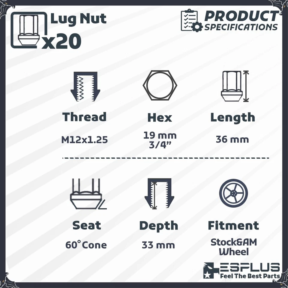 Tuerca Suzuki M12x1.25 20 piezas negra ajuste Ertiga/Kizashi/Samurai/Sidekick etc. Foto 2 de 4