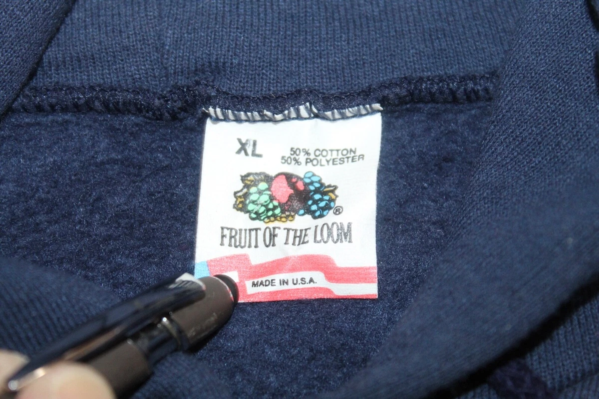 Vintage Fruit Of The Loom Mickey Mouse Hoodie Sweatshirt Men XL Embroidered Blue
