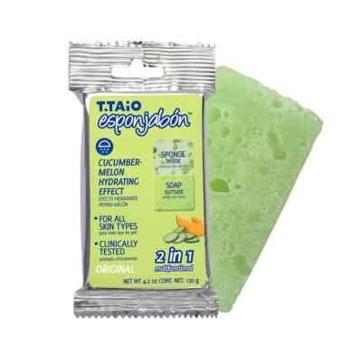 T.Taio ESPONJABON Cucumber with Melon, Hydrating Effect, Bar Soap Sponge new
