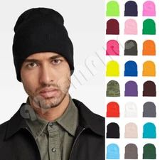 Men's Long Beanie Hat Knit Winter Cuff Slouchy Stretchable Skull Ski Warm Cap