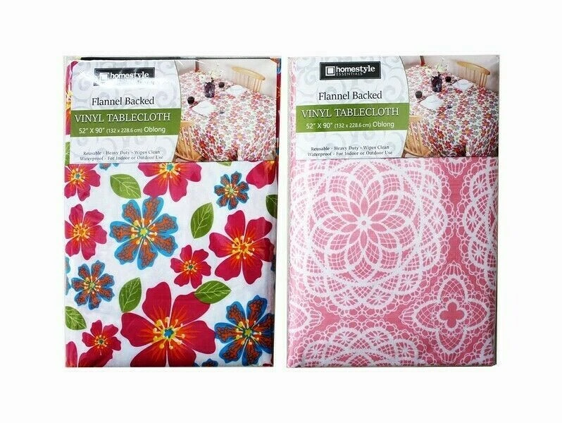Flannel backed outlet vinyl tablecloth