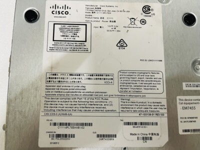 Cisco C1111-8PLTEW C1111 Integrated Service Router W/ Power Cisco C1111-8PLTEW C1111 Integrated Service Router W/ Power