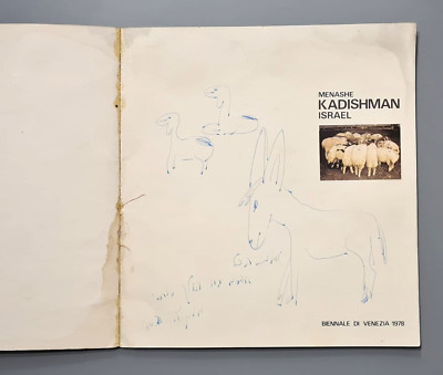 Rare Menashe Kadishman Original Autograph Painting Book Binanale Venezia 1978