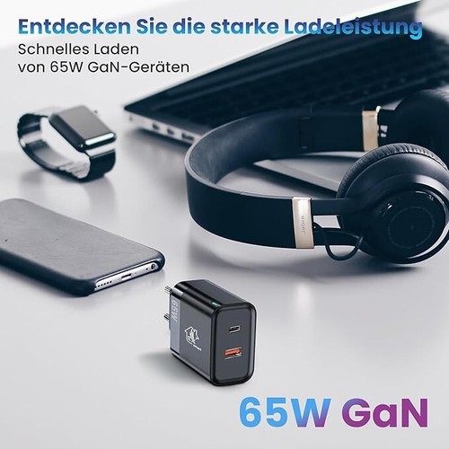 Szybka ładowarka 65W USB C Ładowarka USB A 240V USB Ładowarka Zasilacz USB C - Zdjęcie 4 z 7