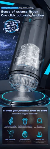 Handsfree Male Masturbaters Automatic Rotation Telescopic Strokers Cup Lubricant - Picture 11 of 25