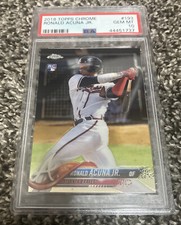 RONALD ACUNA JR - 2018 TOPPS CHROME - #193 - ROOKIE - PSA 10 GEM MINT - BRAVES -