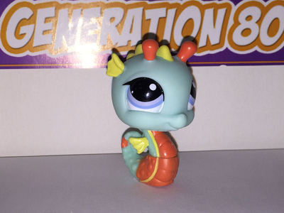 Figurine Petshop Cheval De Mer (hippocampe) Rose Avec Gilet Orange - Hasbro - Occasion