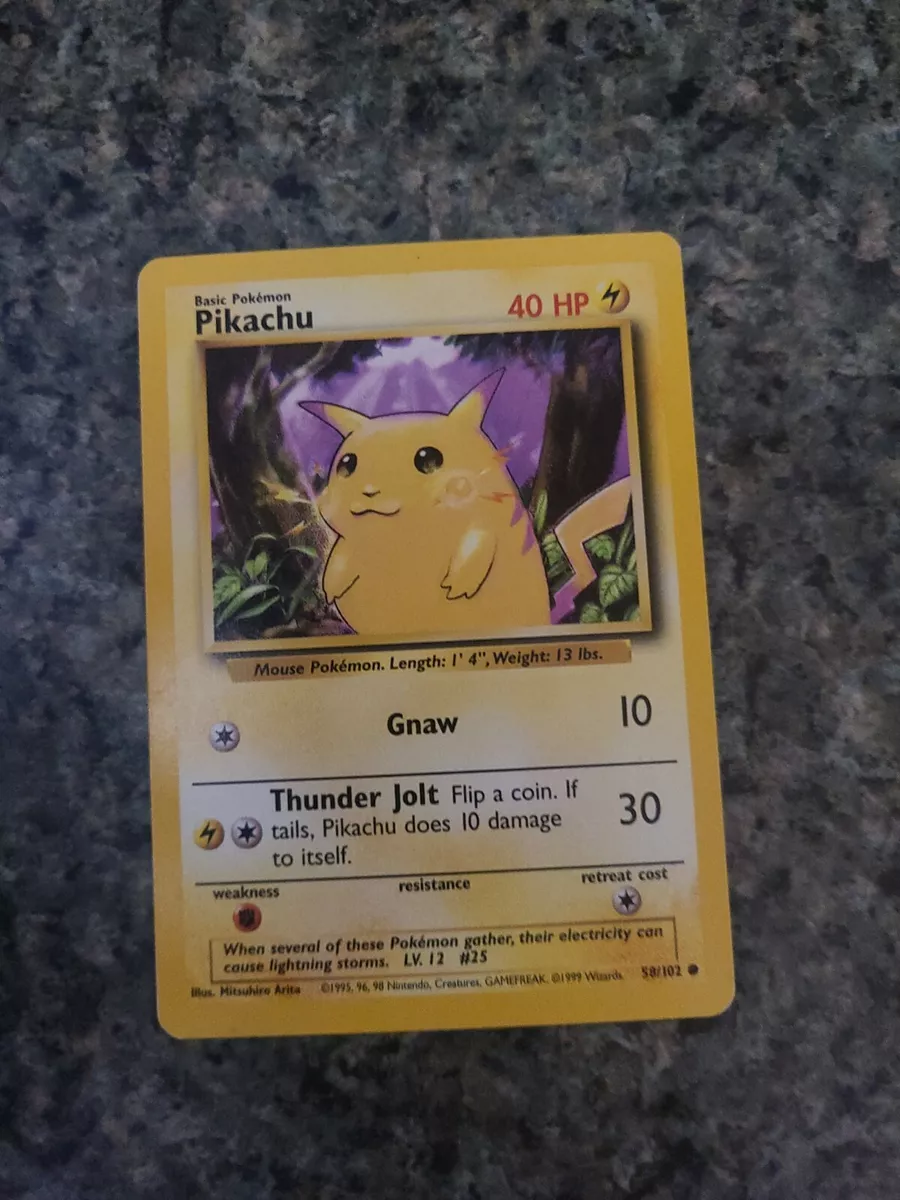 Vintage Pikachu - Base Set - 58/102 - Pokemon Card - EXC / Near