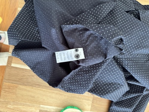 EUC Michael Kors Formal Dress Shirt Button Up Navy Blue White Polka Dot Size XXL - Picture 7 of 8