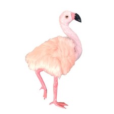 Flamingo Ornament Coastal Christmas Nautical 6" GANZ Plastic Faux Fur Pink