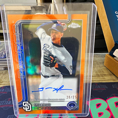 Topps Chrome Update 2025 Trevor Hoffman Padres Auto Orange Refractor CLA-THO /25