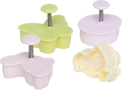 Ateco Plätzchen Ausstecher Blume 4er Set Kunststoff Cognac für Ostern