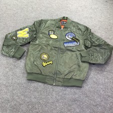 Golden State Warriors Jacket Mens Small Green NBA Basketball Bomber Patches