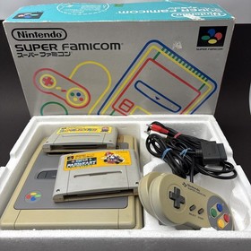 Nintendo Super Famicom SFC Console BOX &2 games  Mario Kart Super Mario All Star
