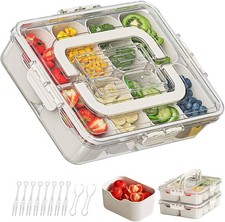 Lunch-Snackbox mit 8 Fächern | Lebensmittelaufbewahrung/Servierbehälter mit Deck