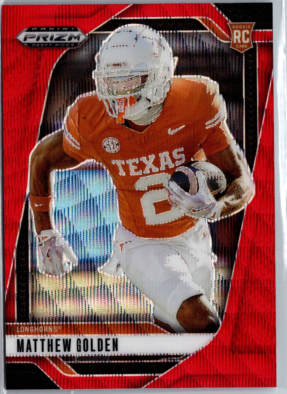 2025 Panini Prizm Draft Picks #130 Matthew Golden Prizms Ruby Wave