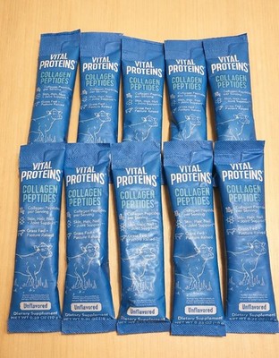 10 PACKS Vital Proteins Collagen Peptides Powder Packets 0.35 oz ea. Exp 03/2030