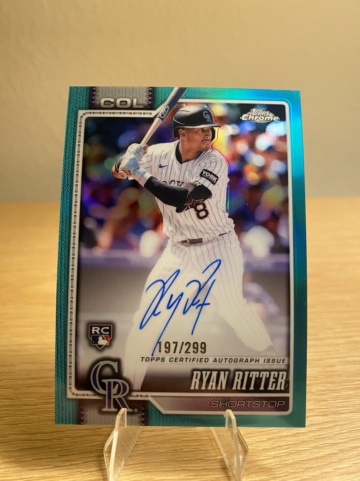 2026 Topps Chrome Ryan Ritter RC Auto Teal Refractor /299 Colorado Rockies