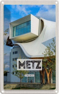 Blechschild 30x20 cm Retro Metz France Frankreich Tourismus Abenteuer Reisen Url