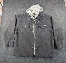 Dickies Jacket Mens XL Gray Cotton Full Zip Hooded Thermal Workwear Utility