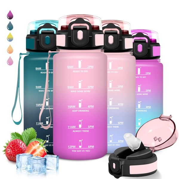 Trinkflasche 500Ml Kinder Auslaufsicher Mit Strohhalm, Bpa-Frei, Leicht-image