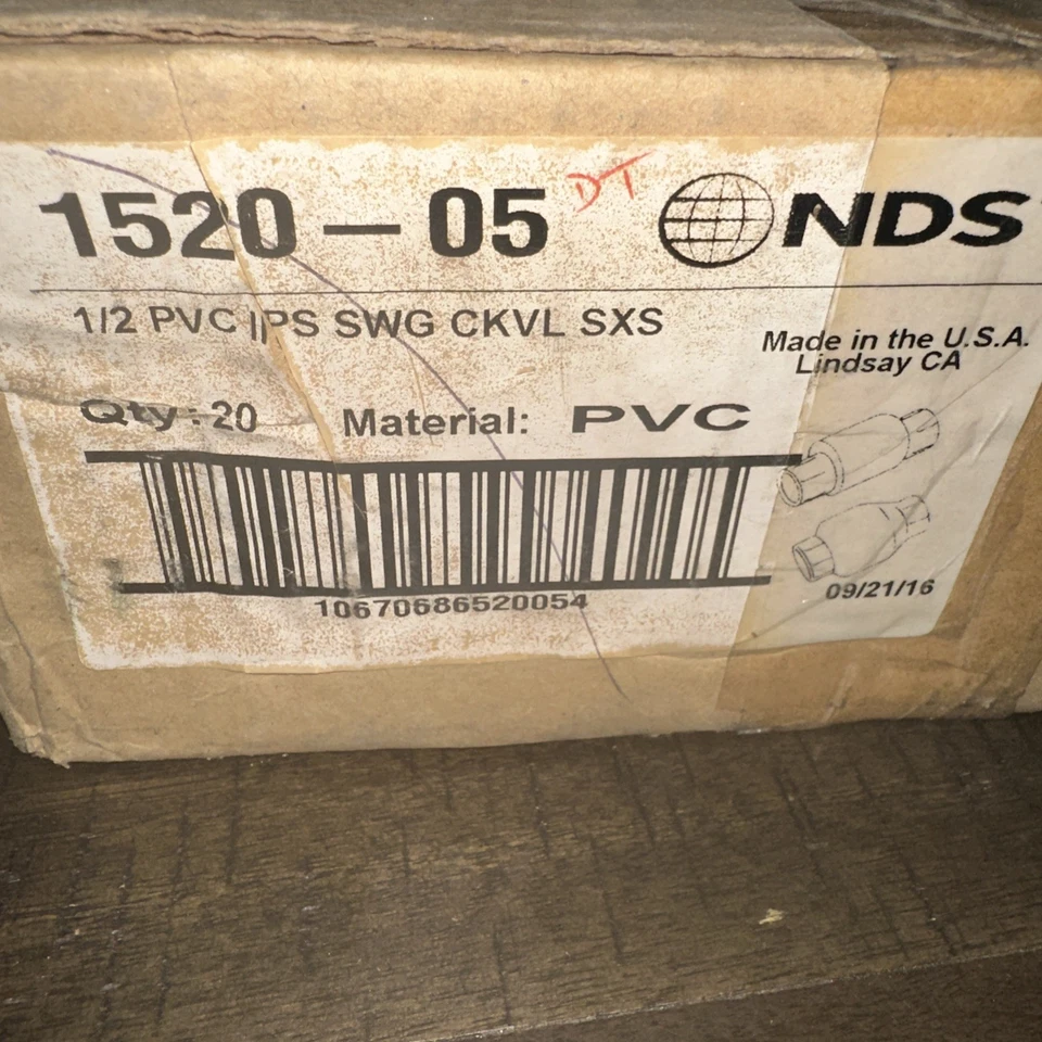 NDS 1520-05 1/2" Fnpt Pvc Swing Check Valve (20 PCS) - Image 3 of 4