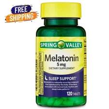 Spring Valley Melatonin Tablets Dietary Supplement, 5 Mg, 120 Count