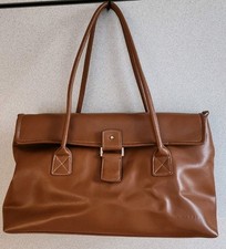Frauen Henkelhandtasche, L. CREDI, Farbe braun/cognac