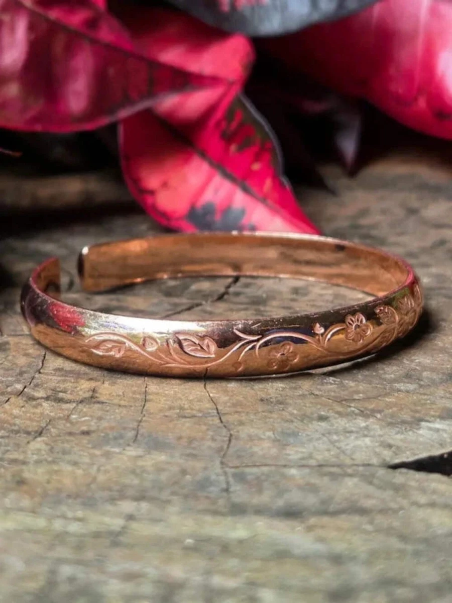 Pure Copper Bracelet Adjustable - Flower
