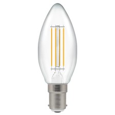 Image of Candle 4.2 Watt Clear SBC / B15 LED Dimmable 2700k warm white Crompton 7147-1
