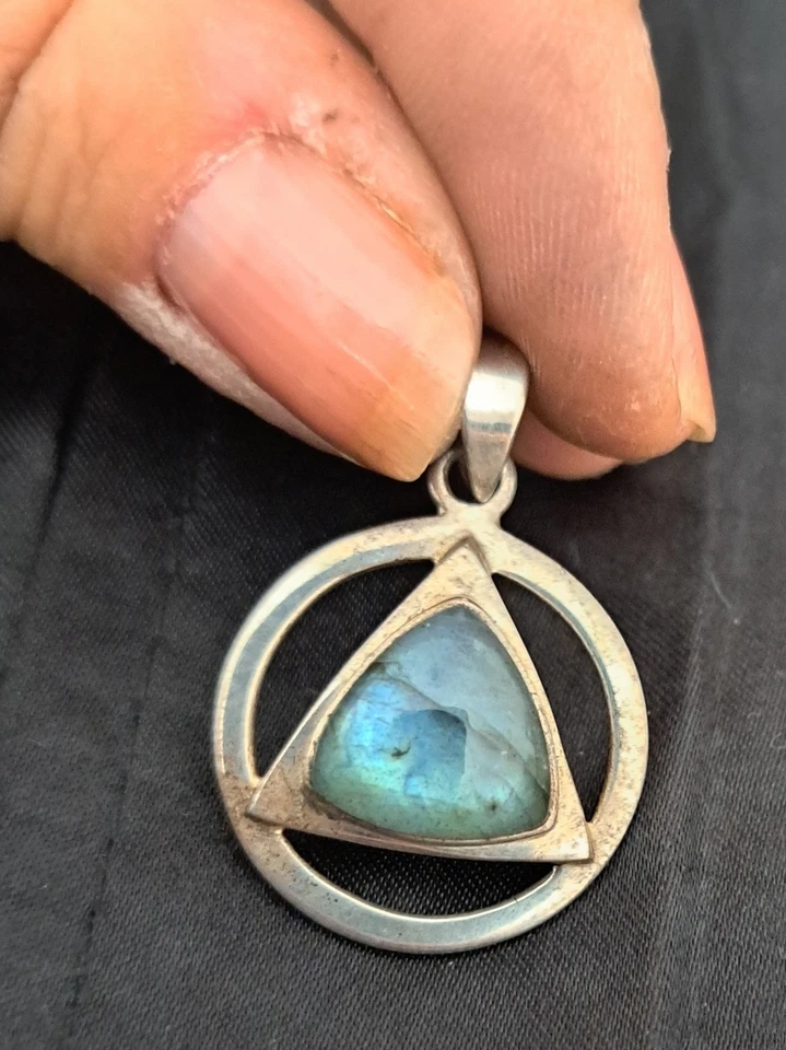 Labradoritanhänger Blau Schimmernd 925 Silber - Bild 2 von 3