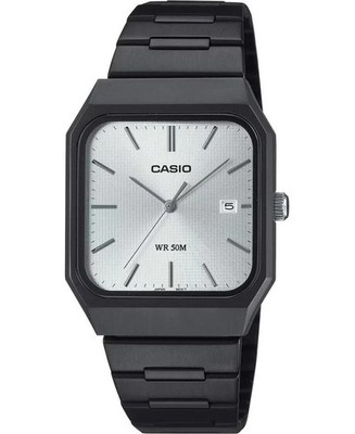 Casio Men's Analog Square Dial Black Ion Plated S.Steel Band Watch MTP-B185B-7A