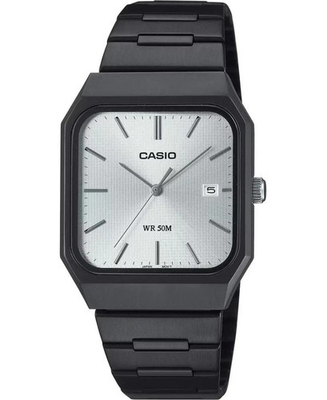 #ad Casio Men#x27;s Analog Square Dial Black Ion Plated S.Steel Band Watch MTP B185B 7A $99.50