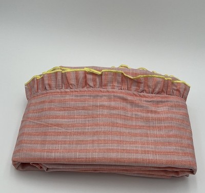 West Elm Pink Chicken Ruffle Stripe Blackout Curtain 48''x108'' Coral