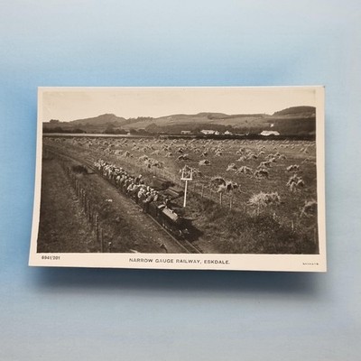 Eskdale Barrow Postkarte um 1925 Echtfoto Cumbria Schmalspur Dampfeisenbahn