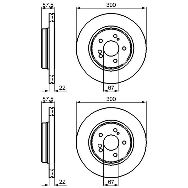 2X Bosch Bremsscheiben Ø300Mm Hinten Passend FÜR MERCEDES-BENZ 124 E-KLASSE SL-image