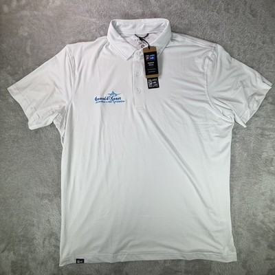 Pelagic Marco Polo Shirt Men's Size XL White UPF 50+ Blue Marlin Classic