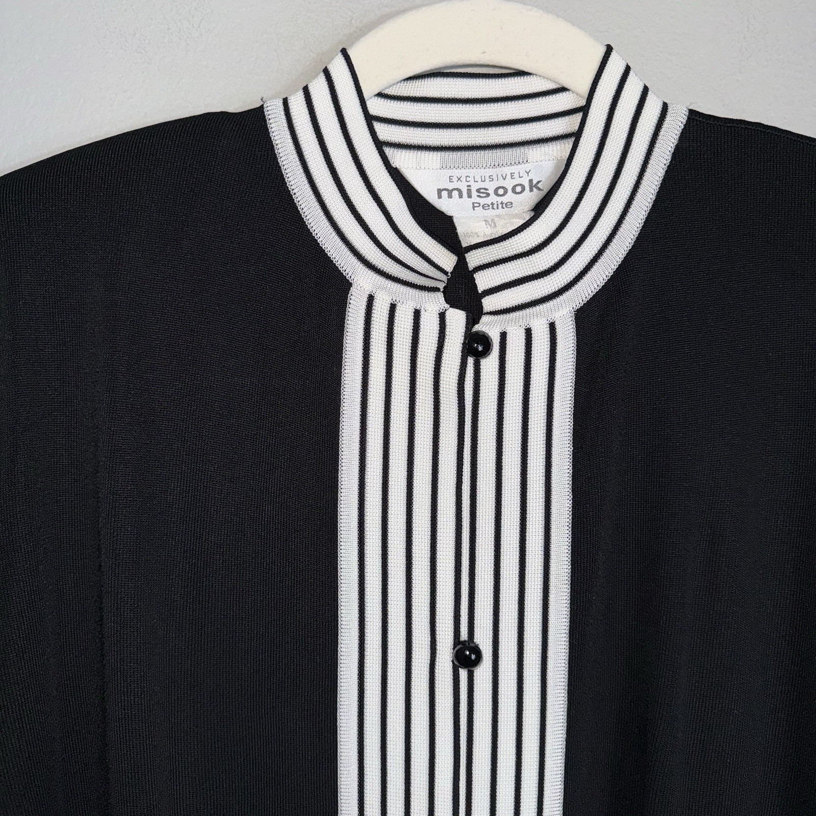 Exclusively Misook Button Front Jacket Blazer-Bla… - image 3