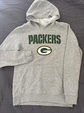 NFL Team Apparel Green Bay Packers Hoodie Youth XL 14-16 Gray Sweatshirt Gear