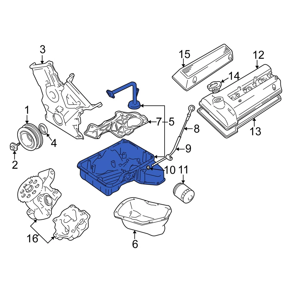 For Suzuki Grand Vitara 1999-2005 Suzuki 1152085F10 Lower Engine Oil Pan - Image 2 of 4