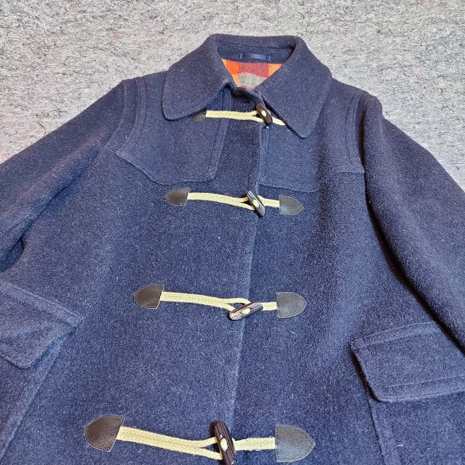 Abrigo de Lona de Lana Lodenfrey Botones Palanca Forrado a Cuadros De Colección Hecho en Austria Talla L Foto 2 de 4