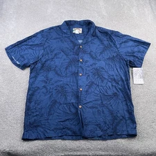 Paradise Found Shirt Mens XL Blue Hawaiian Aloha Camp Magnum PI Rayon NEW NWT